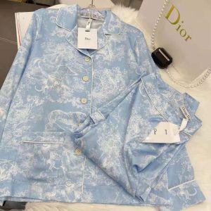 Replica Dior Women Chez Moi Shirt Cornflower Blue Toile de Jouy Reverse Silk Twill 2