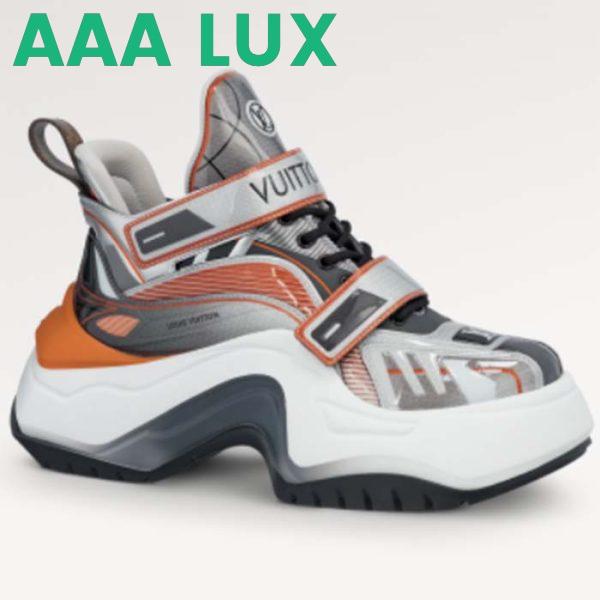 Replica Louis Vuitton Women LV Archlight 2.0 Platform Sneaker Orange Silver 5 Cm Heel