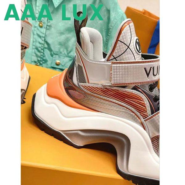 Replica Louis Vuitton Women LV Archlight 2.0 Platform Sneaker Orange Silver 5 Cm Heel 10