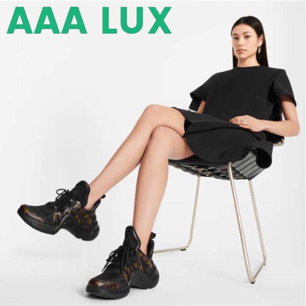 Replica Louis Vuitton Women LV Archlight Sneaker Black Patent Monogram Canvas Technical Fabrics 6