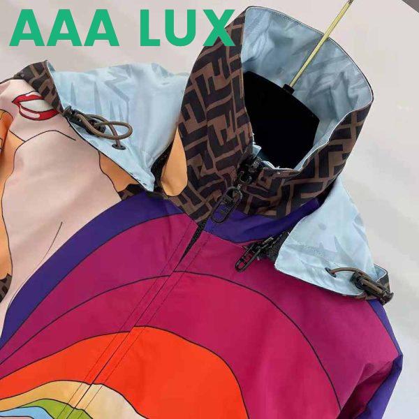 Replica Fendi Women Windbreaker Multicolor Nylon Jacket-Brown 5