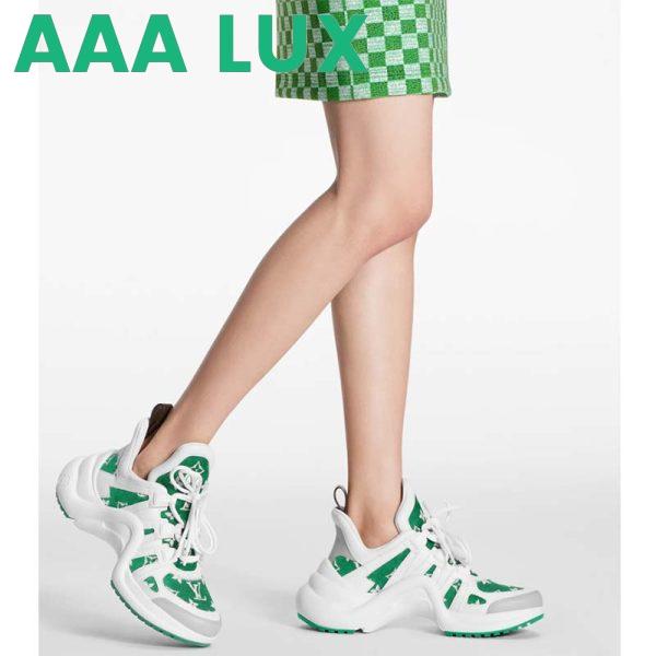 Replica Louis Vuitton Women LV Archlight Sneaker Green Monogram Velvet Oversized Rubber 5 Cm Heel 8