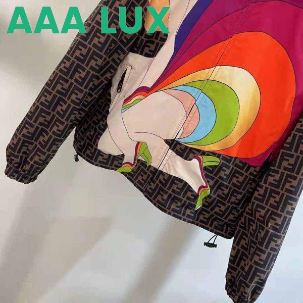 Replica Fendi Women Windbreaker Multicolor Nylon Jacket-Brown 10