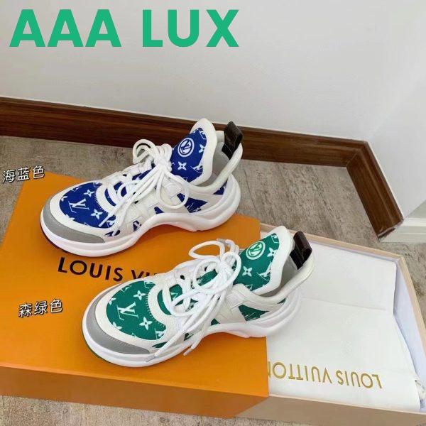 Replica Louis Vuitton Women LV Archlight Sneaker Green Monogram Velvet Oversized Rubber Outsole 10