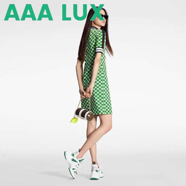Replica Louis Vuitton Women LV Archlight Sneaker Green Monogram Velvet Oversized Rubber Outsole 11