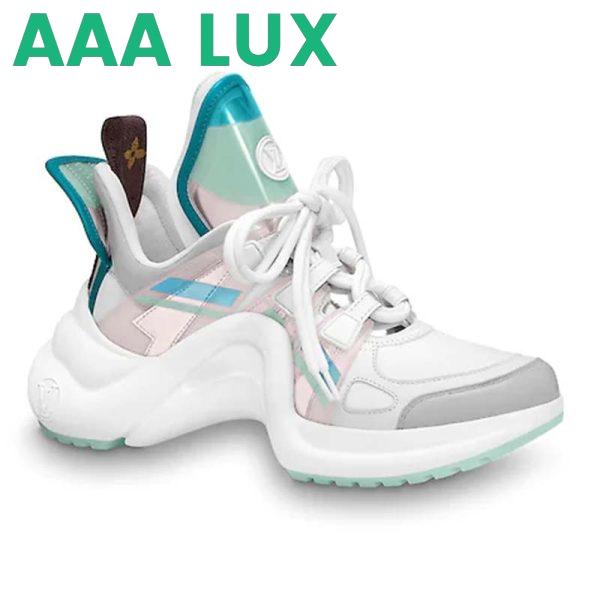 Replica Louis Vuitton Women LV Archlight Sneaker Leather Technical Fabrics-Aqua