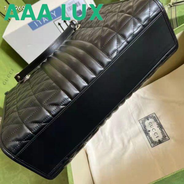 Replica Gucci Unisex GG Marmont Medium Tote Bag Black Matelassé Leather Double G 7