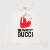 Replica Gucci GG Women Silk Mohair Sweater Feathers Beige Double G Embroidery Crewneck 12