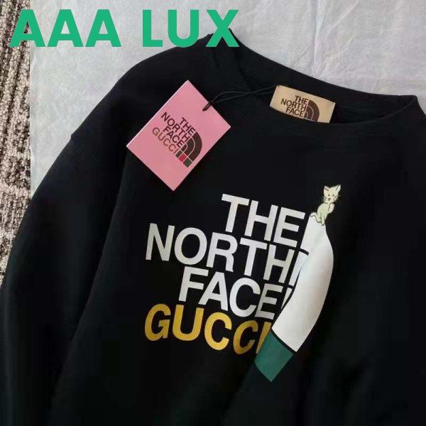 Replica Gucci GG Women The North Face x Gucci Sweatshirt Black Cotton Jersey Crewneck Oversized Fit 5