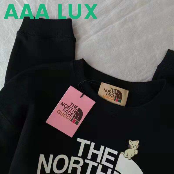 Replica Gucci GG Women The North Face x Gucci Sweatshirt Black Cotton Jersey Crewneck Oversized Fit 6