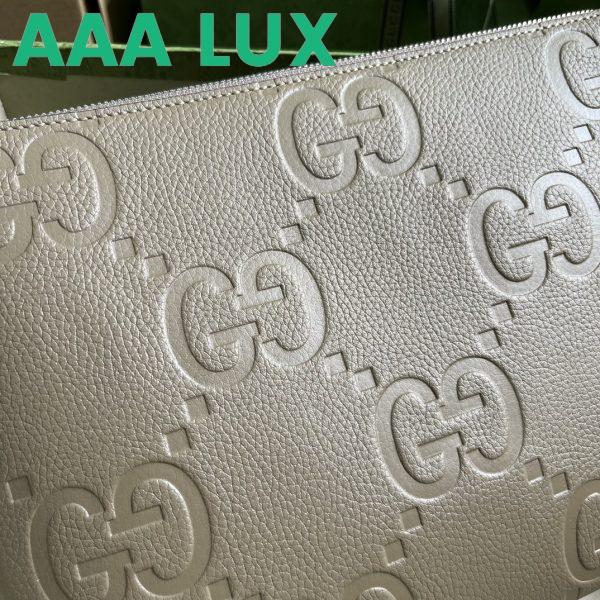Replica Gucci Unisex Jumbo GG Medium Messenger Bag Taupe Leather Zip Closure 6