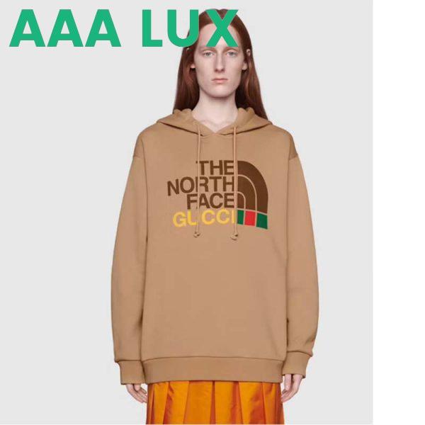 Replica Gucci GG Women The North Face x Gucci Sweatshirt Brown Cotton Jersey Crewneck Oversized Fit 14