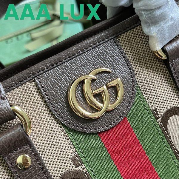 Replica Gucci Unisex Jumbo GG Medium Tote Bag Camel Ebony Canvas Double G 9