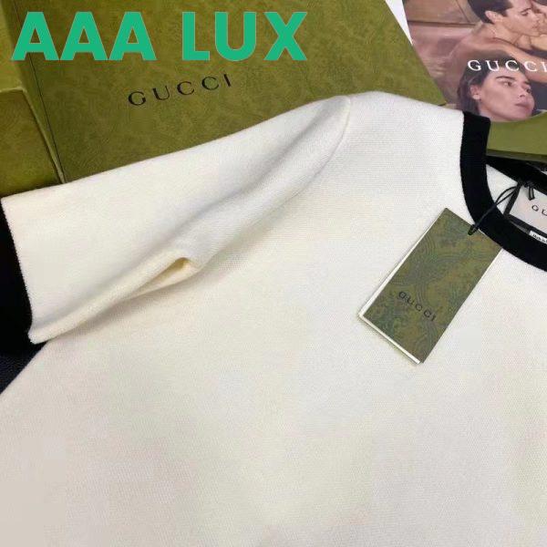 Replica Gucci GG Women Wool GG Piquet Jacquard Polo Shirt Interlocking G Embroidery 6