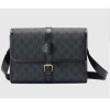 Replica Gucci Unisex Messenger Bag Interlocking G Black GG Supreme Canvas Leather