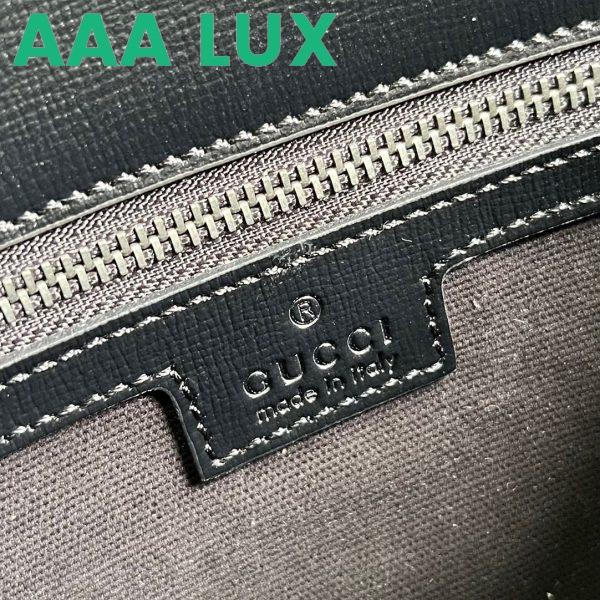 Replica Gucci Unisex Messenger Bag Interlocking G Black GG Supreme Canvas Leather 11