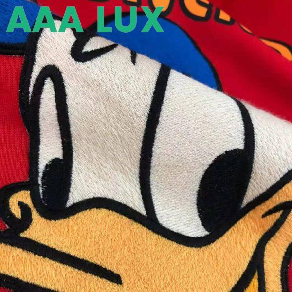 Replica Gucci Men Disney x Gucci Donald Duck Sweatshirt Cotton Crewneck Oversized Fit-Red 7