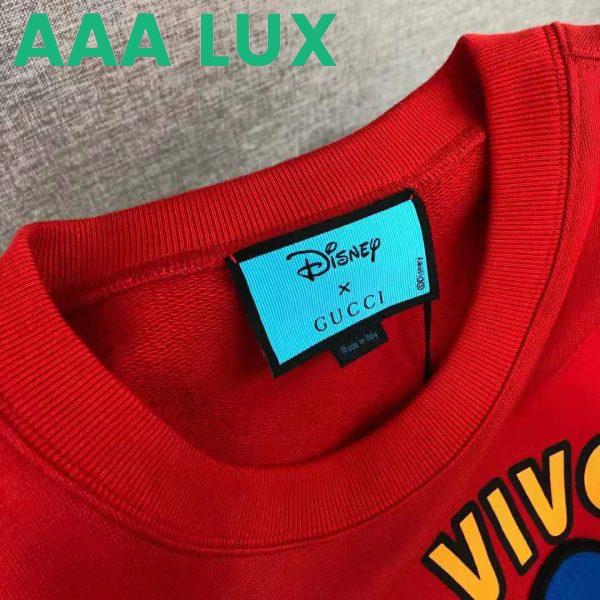Replica Gucci Men Disney x Gucci Donald Duck Sweatshirt Cotton Crewneck Oversized Fit-Red 9