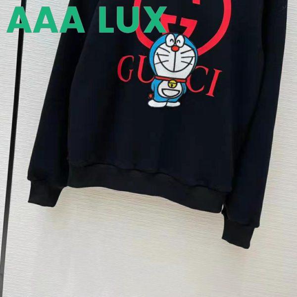 Replica Gucci Men Doraemon x Gucci Cotton Sweatshirt Crewneck Oversized Fit-Black 8