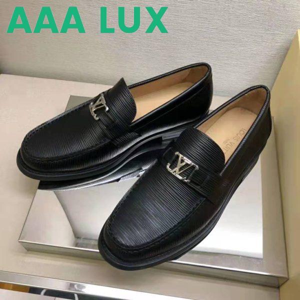 Replica Louis Vuitton Men Major Loafer Epi Calf Leather Glazed Calf Leather-Black 3
