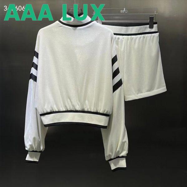 Replica Gucci Men GG Adidas x Gucci Chenille Cropped Jacket Light Beige Cotton Chenille Trefoil 5