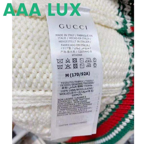 Replica Gucci Men GG Cable Knit Bomber Jacket Off-White Cable Knit Wool 11