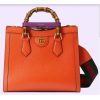 Replica Gucci Women GG Diana Small Tote Bag Orange Leather Double G