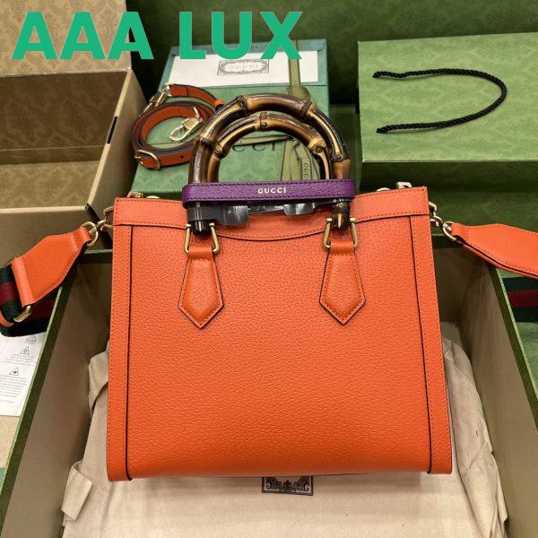 Replica Gucci Women GG Diana Small Tote Bag Orange Leather Double G 3