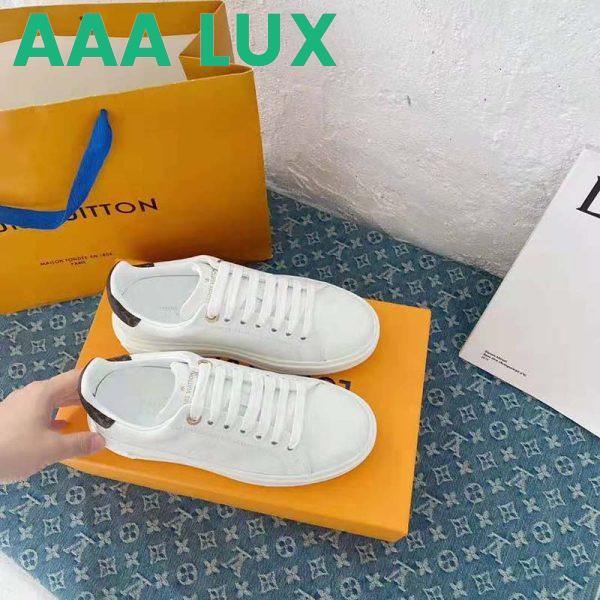 Replica Louis Vuitton Women Time Out Sneaker Debossed Calf Leather Monogram Flowers 7