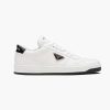 Replica Prada Men Downtown Perforated Leather Sneakers-White
