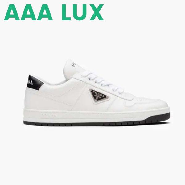 Replica Prada Men Downtown Perforated Leather Sneakers-White 2