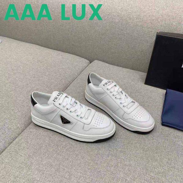 Replica Prada Men Downtown Perforated Leather Sneakers-White 4