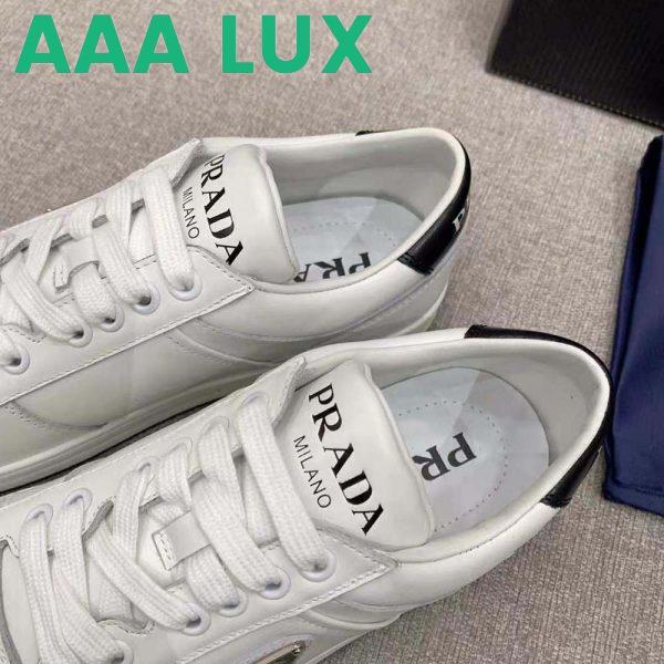 Replica Prada Men Downtown Perforated Leather Sneakers-White 11
