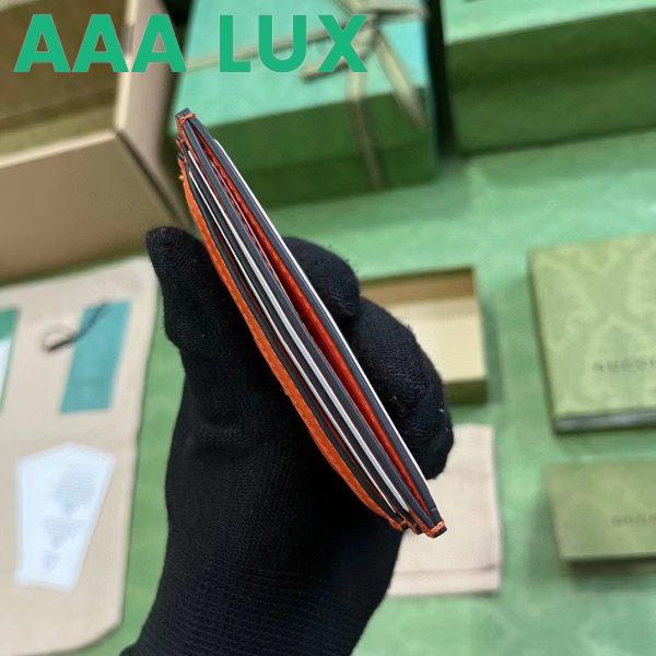 Replica Gucci Women GG Matelassé Card Case Orange Leather Double G Four Card Slots 10