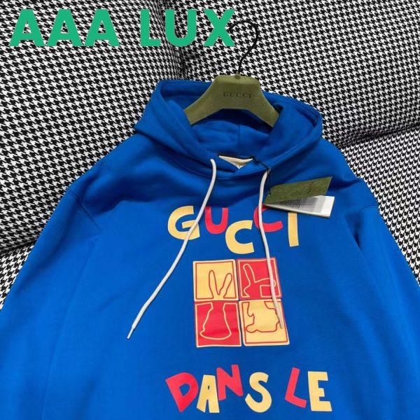 Replica Gucci Men GG Cotton Jersey Sweatshirt Turquoise Felted Cotton Jersey Long Sleeves 9