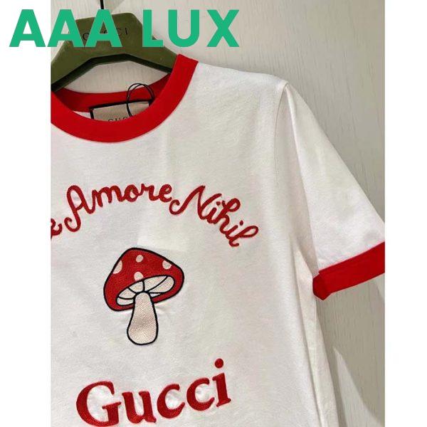Replica Gucci Men GG Sine Amore Nihil’ Cotton Jersey T-Shirt Off White Mushroom Embroidery 8