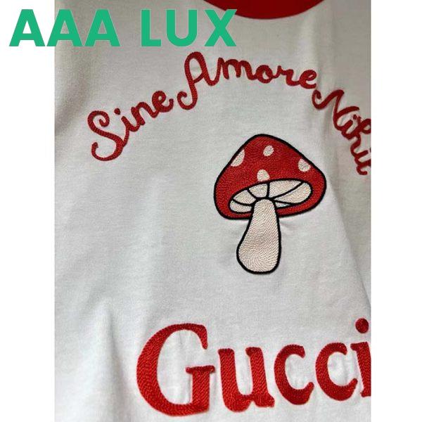 Replica Gucci Men GG Sine Amore Nihil’ Cotton Jersey T-Shirt Off White Mushroom Embroidery 9
