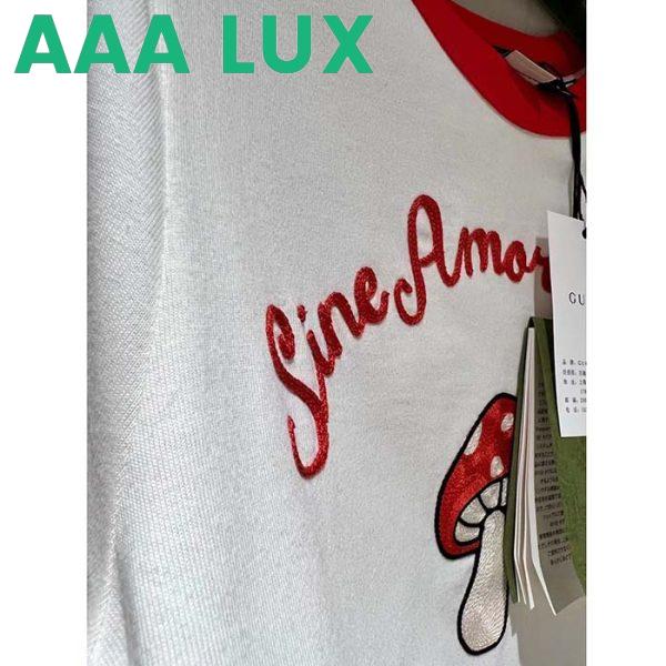 Replica Gucci Men GG Sine Amore Nihil’ Cotton Jersey T-Shirt Off White Mushroom Embroidery 10