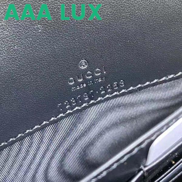 Replica Gucci Women GG Matelassé Chain Wallet Black Leather Double G Chain Strap 10