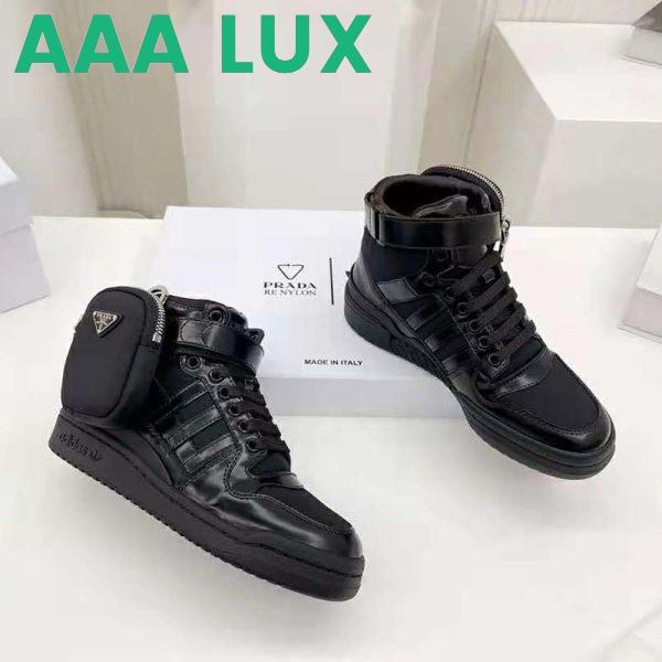 Replica Prada Women Adidas for Prada Re-Nylon Forum High-Top Sneakers-Black 4