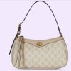 Replica Gucci Women Ophidia Small Handbag Beige White GG Supreme Canvas Double G