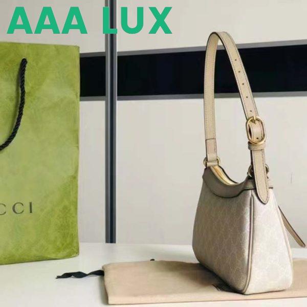 Replica Gucci Women Ophidia Small Handbag Beige White GG Supreme Canvas Double G 5