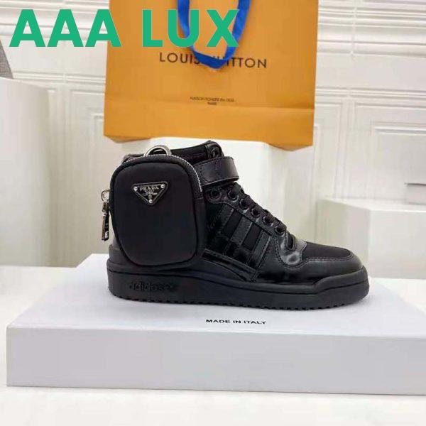 Replica Prada Women Adidas for Prada Re-Nylon Forum High-Top Sneakers-Black 9