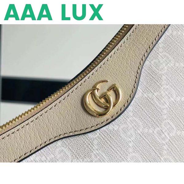 Replica Gucci Women Ophidia Small Handbag Beige White GG Supreme Canvas Double G 11