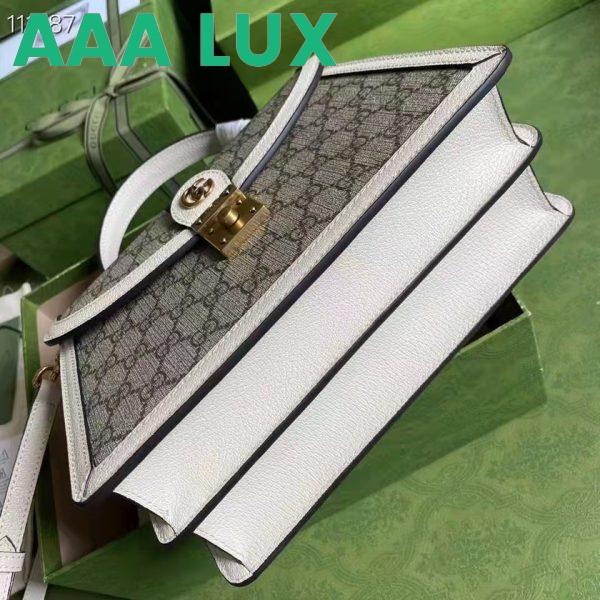 Replica Gucci Women Ophidia Small Top Handle Bag Beige Ebony GG Supreme Canvas 7