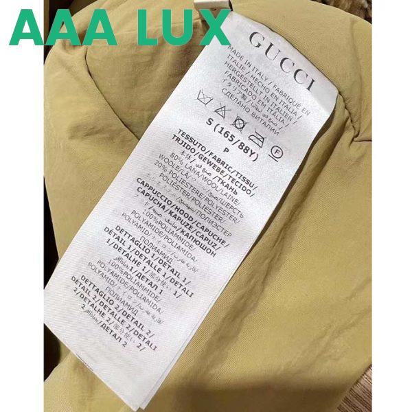 Replica Gucci Men Maxi GG Wool Jersey Jacket Beige Black Polyamide Polyester 10