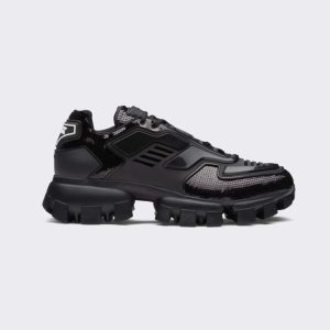 Replica Prada Women Cloudbust Thunder Sequined Sneakers-Black 2