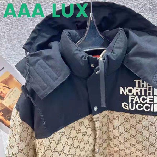 Replica Gucci Men The North Face x Gucci Padded Jacket Beige Ebony GG Canvas 5