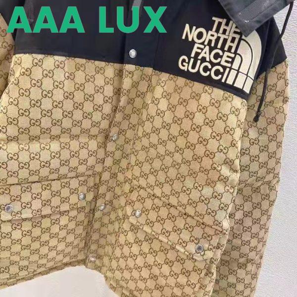 Replica Gucci Men The North Face x Gucci Padded Jacket Beige Ebony GG Canvas 6