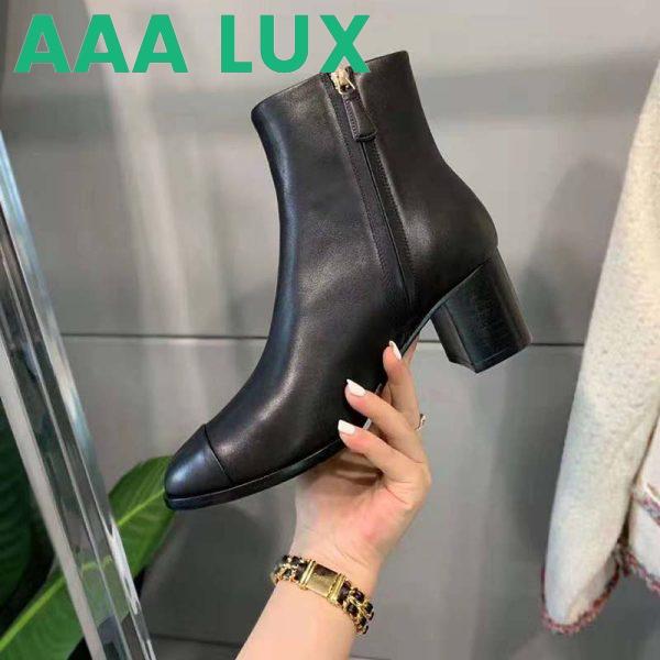 Replica Chanel Women Ankle Boots Calfskin Black 6.5 cm 2.6 in Heel 10